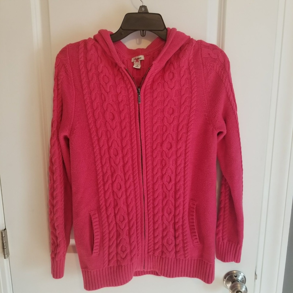Medium Pink L.L.Bean heavy cardigan, GUC